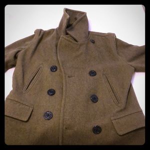 Small Men’s Army Green Abercrombie Peacoat